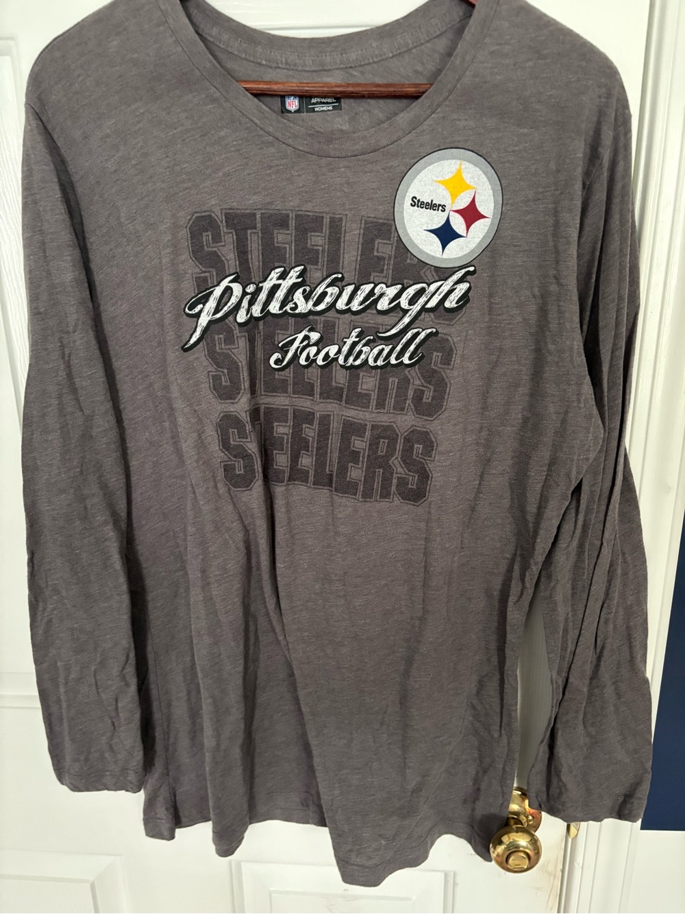 Pittsburgh Steelers Long Sleeve Shirt - Gray